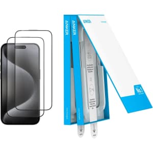 Anker Screen Protector for iPhone 15 Pro 2-Pack: $6