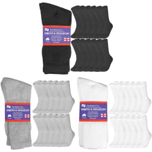 Diabetic and Circulatory Crew Socks 12-Pair Pack at PickYourPlum: $24 Diabetic and Circulatory Crew Socks 12-Pair Pack at PickYourPlum: $24