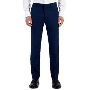 Perry Ellis Portfolio Men's Slim-Fit Non-Iron Performance Stretch Heathered Dress Pants: $20