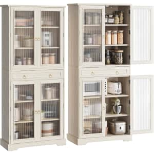 Curlaky 72" Kitchen Pantry Cabinet: $126 w/ Prime