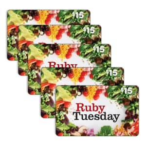 $75 Ruby Tuesday Gift Card at Sam's Club: $56 $75 Ruby Tuesday Gift Card at Sam's Club: $56