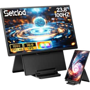 Setclod 23.8" Portable 1080P 100Hz Monitor: $98.99