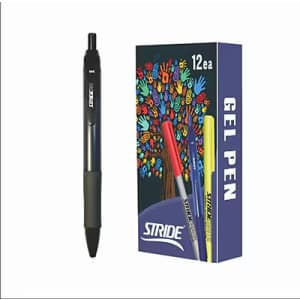 StrideRio Retractable Gel Pen in Medium Point Black 12-Pack: $12 StrideRio Retractable Gel Pen in Medium Point Black 12-Pack: $12
