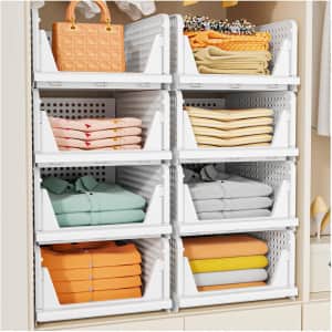 Stackable Closet Storage Basket 5-Pack: $35.96