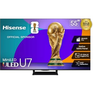 Hisense U7 Series 55U75QG 55" 4K UHD Smart TV: $497.99
