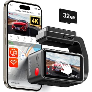 Redtiger F4 4K Dash Cam with GPS and WiFi: $57