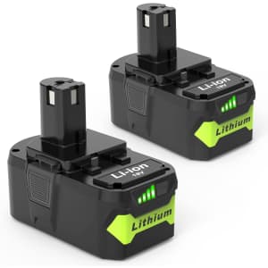 Peyesten 5500mAh Ryobi 18V Battery Replacement 2-Pack: $33.59