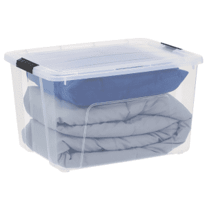 Iris 60-Quart Plastic Storage Bin: $6.99 Iris 60-Quart Plastic Storage Bin: $6.99