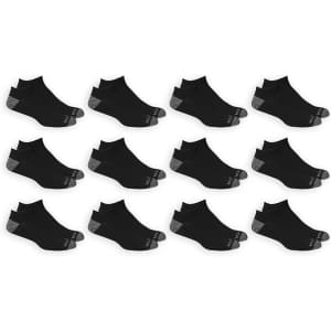 Fruit of the Loom Men's Dual Defense No Show Socks 12-Pack: $10.98