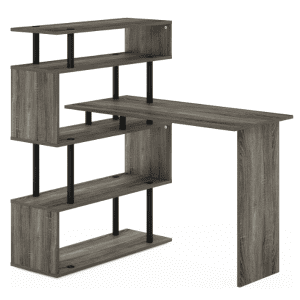 Furinno Classic L-Shape Computer Desk w/ 5-Tier Shelves: $48 Furinno Classic L-Shape Computer Desk w/ 5-Tier Shelves: $48