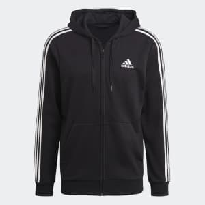 adidas Men's Essentials French Terry 3-Stripes Full-Zip Hoodie: $14