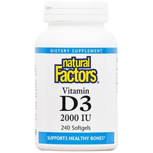 Natural Factors - Vitamin D3 2000 IU, Supports Healthy Bones, 240 Soft Gels for $22
