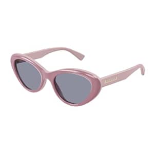Gucci Women's Symbols Cat Eye Sunglasses, Pink Pink Grey, One Size for $198
