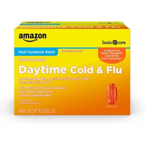 Amazon Basic Care Daytime Cold and Flu Relief Liquid Caps 48-Count for $7.59 via Sub & Save