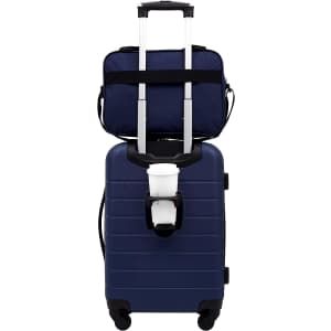 Wrangler 2-Piece Smart Luggage Set w/ Cup Holder, USB Port, & Phone Holder for $51
