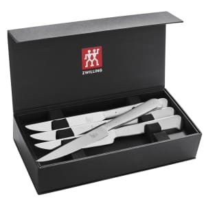 Zwilling 8-Piece Stainless Steel Porterhouse Steak Knife Set in Presentation Box for $60 Zwilling 8-Piece Stainless Steel Porterhouse Steak Knife Set in Presentation Box for $60