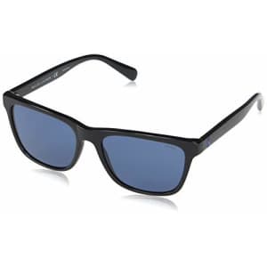 Polo Ralph Lauren Men's PH4167 Square Sunglasses, Shiny Black/Dark Blue, 56 mm for $80