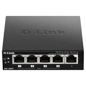 D-Link PoE Switch, 5 Port Ethernet Gigabit Unmanaged Desktop Switch with 4 PoE Ports 60W Budget for $52 D-Link PoE Switch, 5 Port Ethernet Gigabit Unmanaged Desktop Switch with 4 PoE Ports 60W Budget for $52