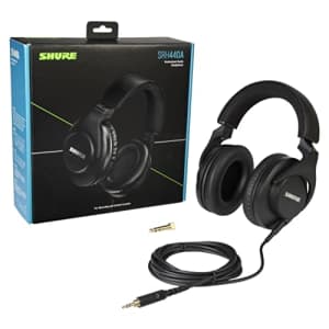 Shure SRH440A Over-Ear Wired Headphones for Monitoring & Recording, Professional Studio Grade, for $99