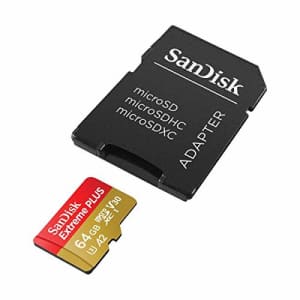 SanDisk Extreme Plus microSDXC UHS-I Card with Adapter, 64GB, SDSQXBZ-064G-ANCMA for $40