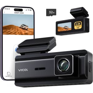 2.5K WiFi Dash Cam w/ 32GB Card for $18