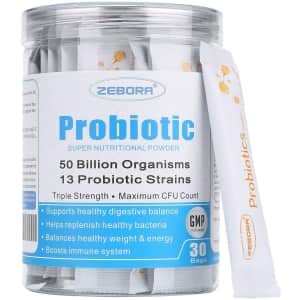 Zebora 30-Count Probiotic Super-Nutritional Powder Packets for $6