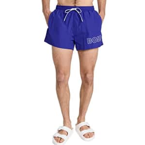 BOSS Men's Standard Big Logo Swim Trunk, Blue Aegean, XL for $28