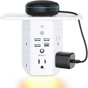 Mifaso Wall Outlet Extender w/ Shelf & Night Light. Clip the on-page coupon to get this price, making it the best price we've ever seen at a buck under last week's mention, and a savings of $13.