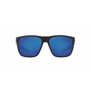Costa Del Mar Men's FERG Polarized Square Sunglasses, Matte Black/Blue Mirrored Polarized-580P, 59 for $138