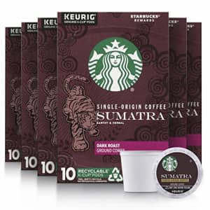 Starbucks Sumatra Keurig Pods, Dark Roast Coffee ,10 Count (Pack of 6) for $27