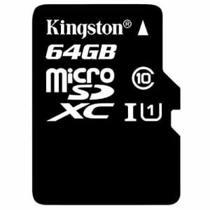 Kingston SDC10G2/64GB 64GB microSDXC memory card for $9