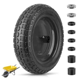 Ticonn 16" Flat Free Wheelbarrow Tire and Wheel for $28 Ticonn 16" Flat Free Wheelbarrow Tire and Wheel for $28