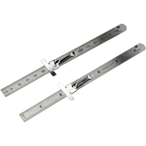 SE Stainless Steel SAE and Metric Ruler 2-Piece Set for $6