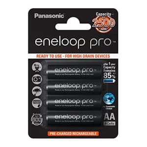 Panasonic BK-3HCCE4BE Eneloop Pro AA High Capacity Ni-MH Pre-Charged Rechargeable Batteries (Pack for $23