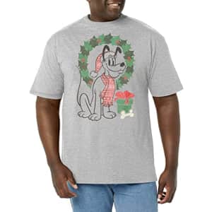 Disney Big & Disney Classic Mickey Christmas Fairisle Pluto Men's Tops Short Sleeve Tee Shirt, for $11