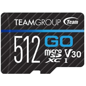 Team Group Go 512GB UHS-1 U3 V30 4K microSDXC Memory Card w/ Adapter for $30