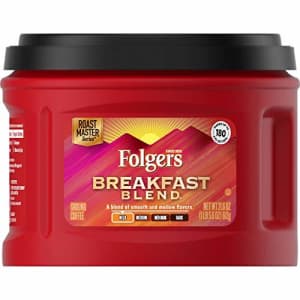 Folgers Breakfast Blend Mild Roast Ground Coffee, 21.6 Ounces (Pack of 3) for $56