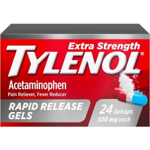 Tylenol Extra Strength Acetaminophen Rapid Release Gels 24-Pack for $2