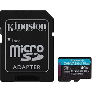 Kingston MicroSD 64GB Canvas Go Plus Memory Card with Adapter Works with GoPro Hero 10 (Hero10) for $13