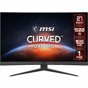 MSI Full HD Non-Glare 1ms 1920 x 1080 165Hz Refresh Rate Resolution Free Sync 27" Curved Gaming for $230