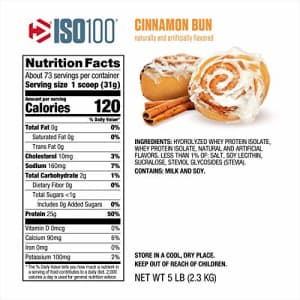 Dymatize ISO 100 Whey Protein Powder with 25g Hydrolyzed 100% Whey Isolate, Gluten Free, Fast for $101 Dymatize ISO 100 Whey Protein Powder with 25g Hydrolyzed 100% Whey Isolate, Gluten Free, Fast for $101