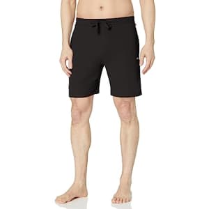 BOSS Men's Waffle Contrast Logo Lounge Shorts, Black Grease, XXL for $29