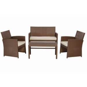 Hampton Bay Hamtpon Bay Park Trail 4pc Wicker Patio Conversation Set for $169 Hampton Bay Hamtpon Bay Park Trail 4pc Wicker Patio Conversation Set for $169