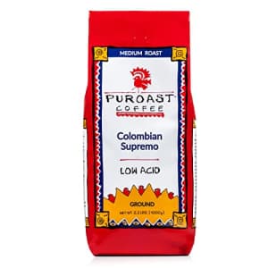 Puroast Coffee Puroast Low Acid Coffee Ground, Bold Colombian Supremo, Medium Roast, Certified Low Acid Coffee, pH for $25