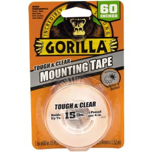Gorilla Tough & Clear Double Sided Mounting Tape for $6
