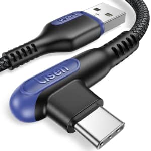 Lisen 6.6-Foot Right-Angle USB C Cable 2-Pack for $10