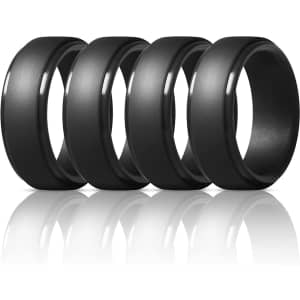 ThunderFit Men's Silicone Ring 4-Pack for $12