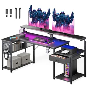 Domicon 72" L-Shaped Computer Desk for $65
