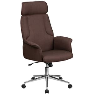 Flash Furniture High Back Brown Fabric Executive Swivel Office Chair with Chrome Base and Fully for $290