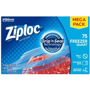 Ziploc 75-Count Quart Freezer Bags for $8.40 via Sub & Save Ziploc 75-Count Quart Freezer Bags for $8.40 via Sub & Save